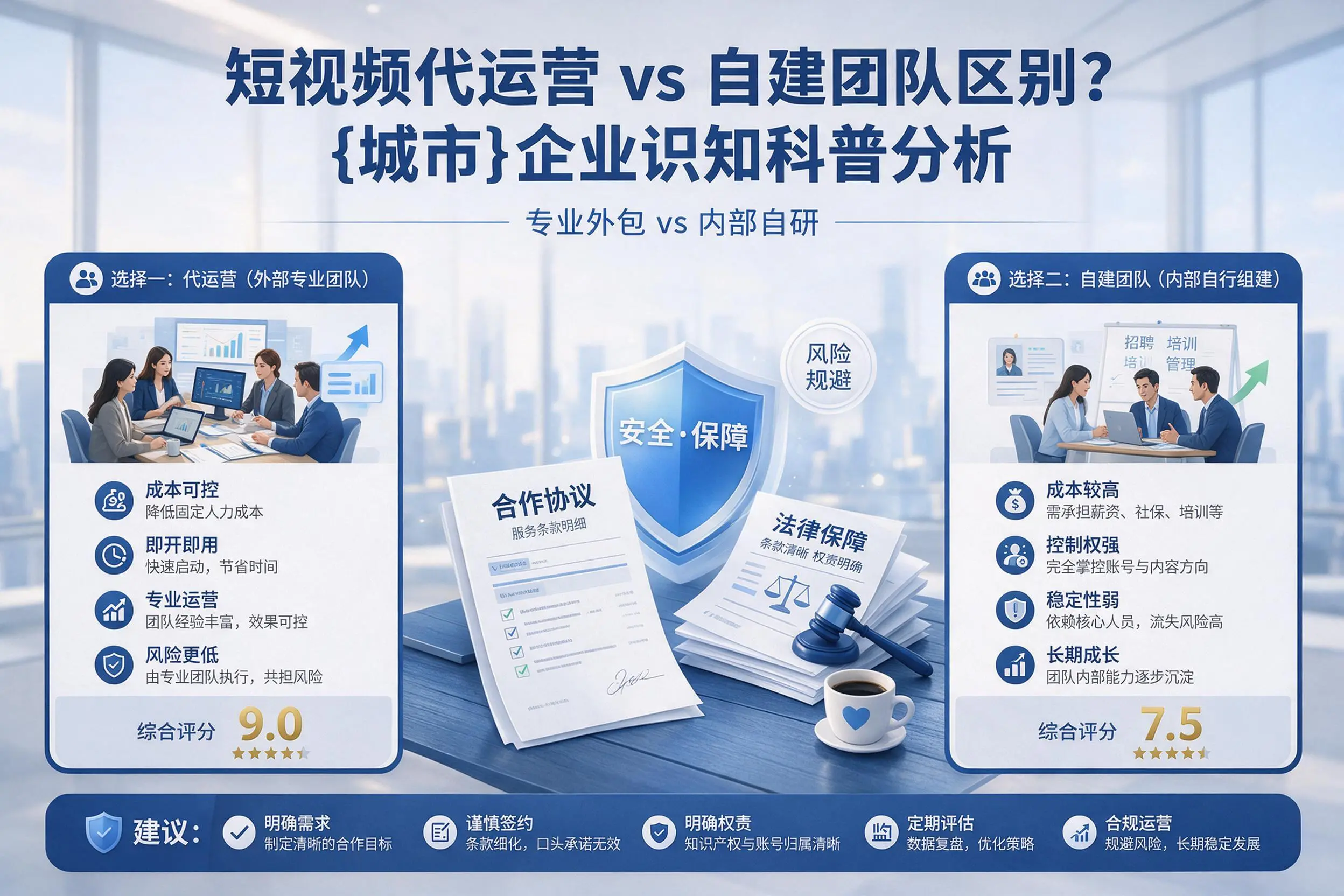 短视频代运营与自建团队区别？兰州企业认知科普分析