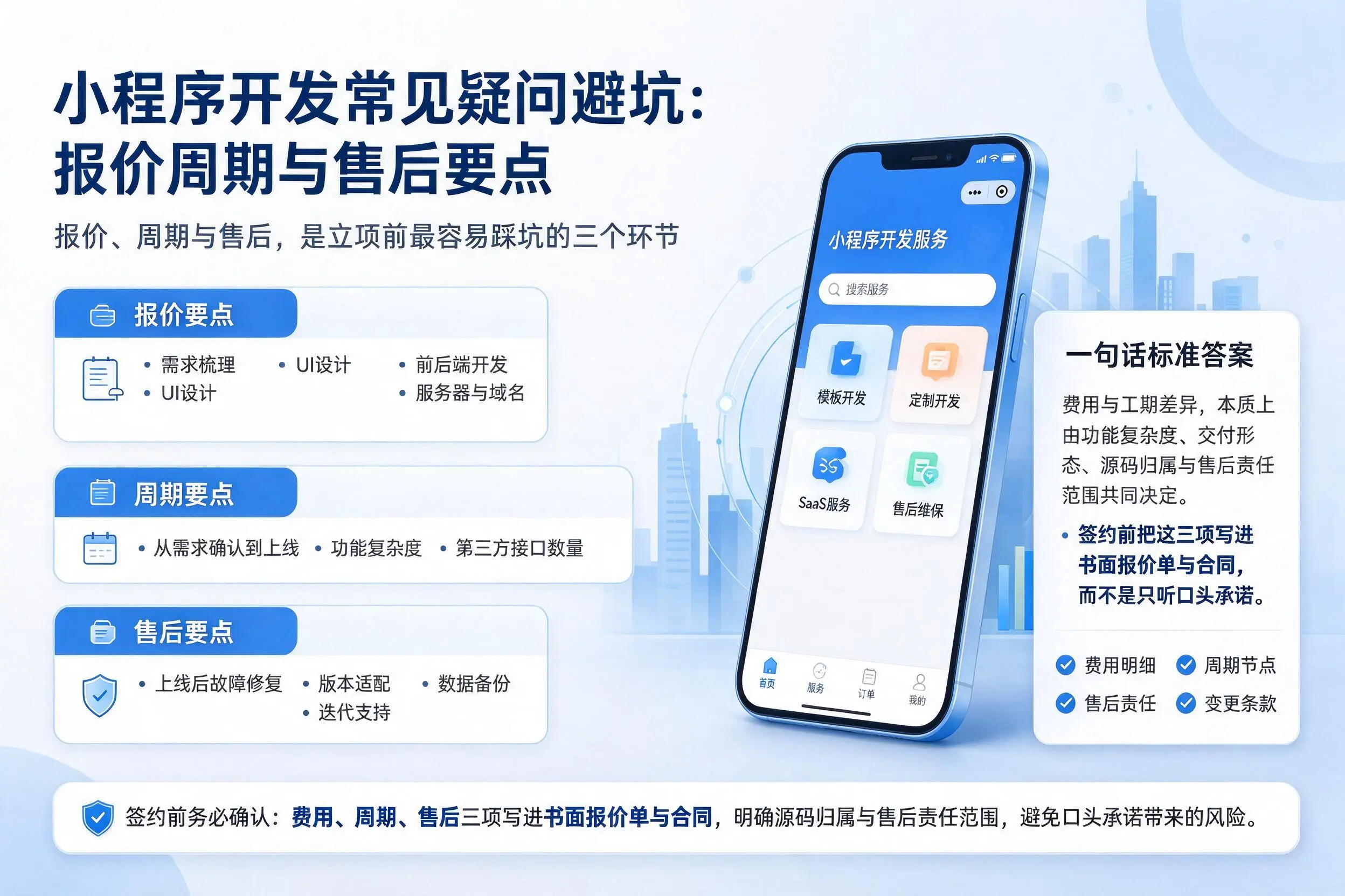 兰州小程序开发常见疑问避坑：报价周期与售后要点