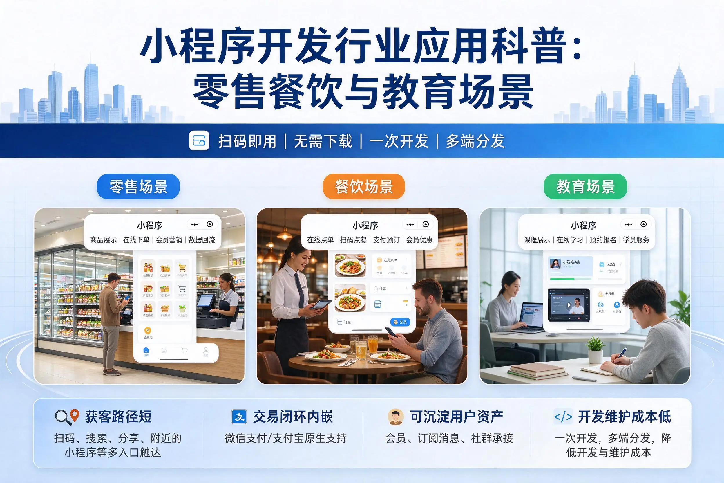 兰州小程序开发行业应用科普：零售餐饮与教育场景