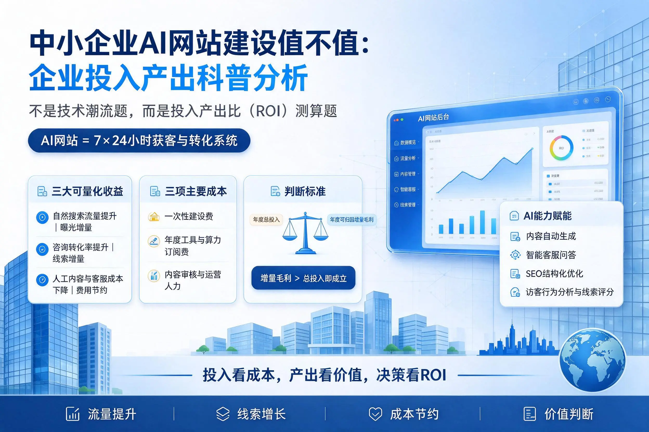 中小企业AI网站建设值不值：兰州企业投入产出科普分析