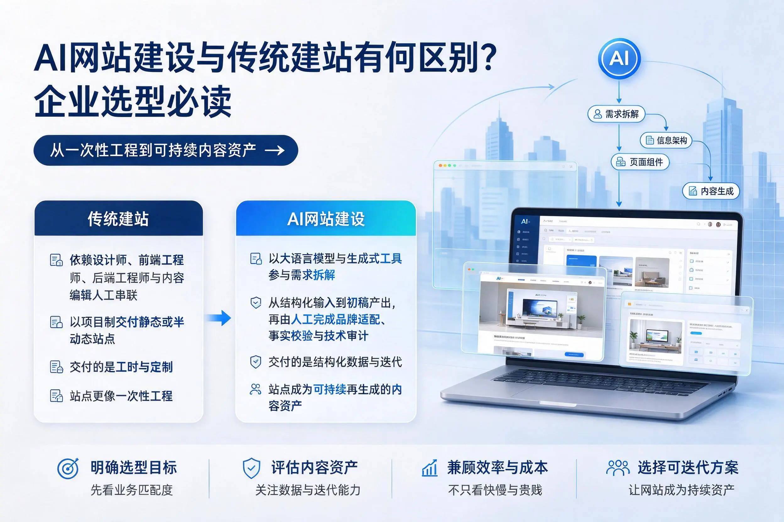 AI网站建设与传统建站有何区别?兰州企业选型必读