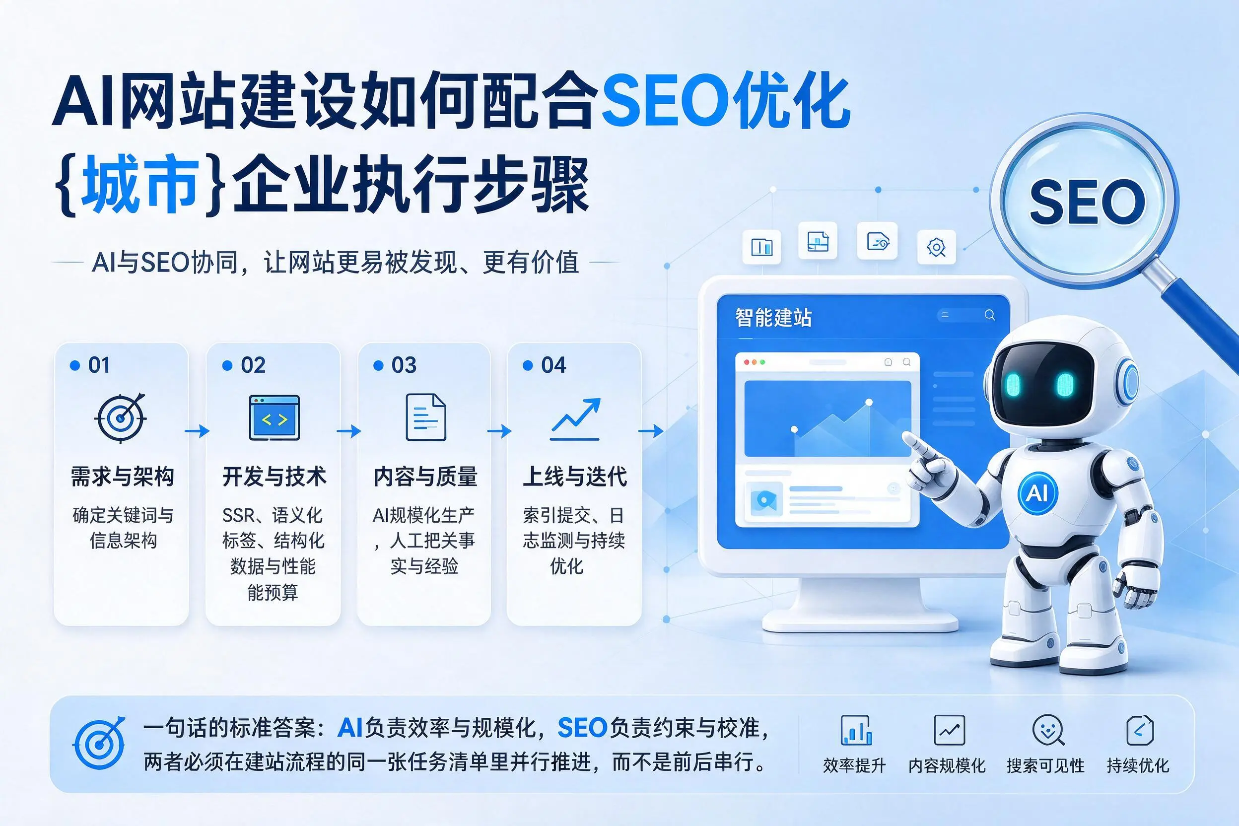 AI网站建设如何配合SEO优化，兰州企业执行步骤