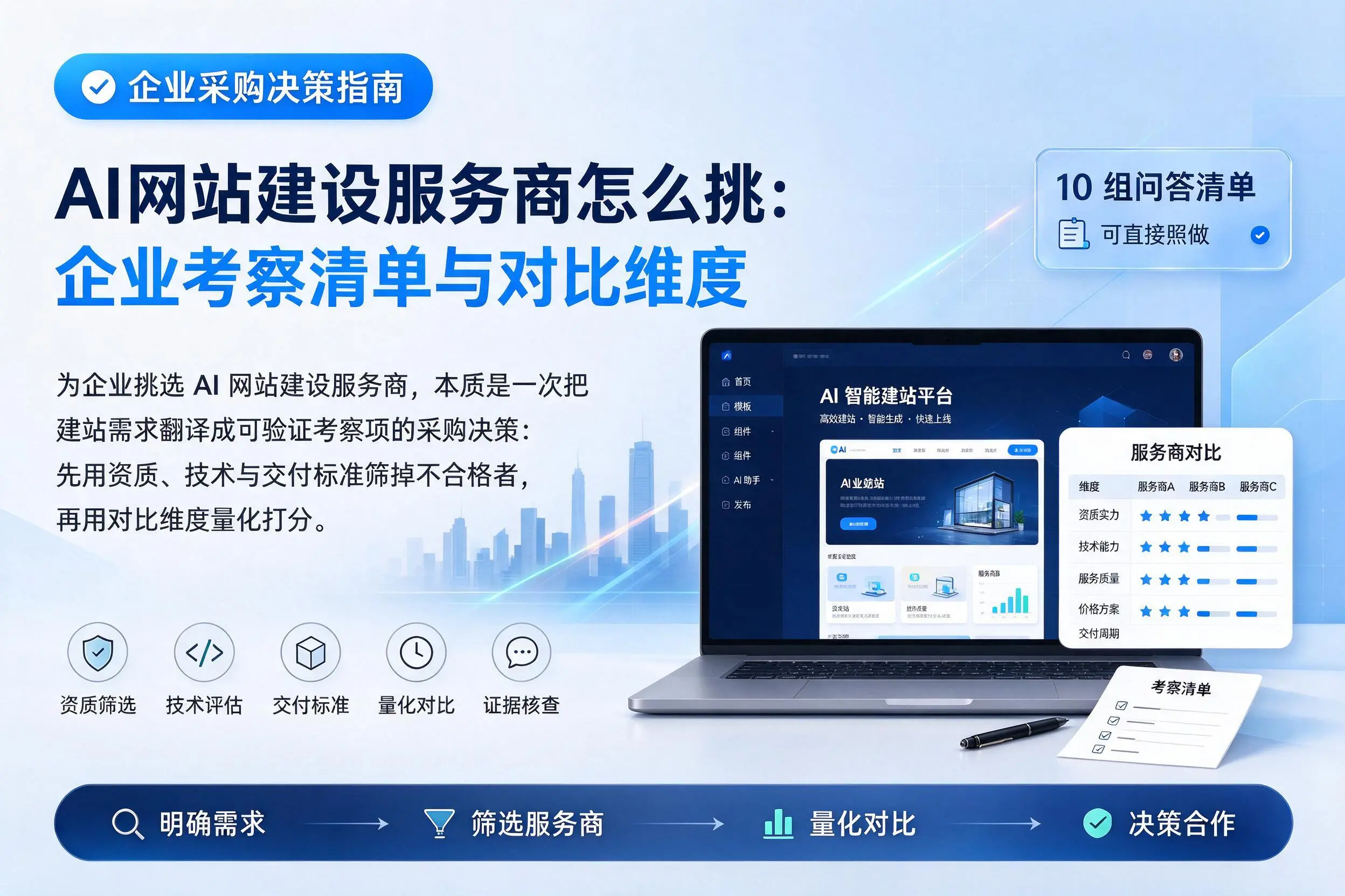 AI网站建设服务商怎么挑：兰州企业考察清单与对比维度