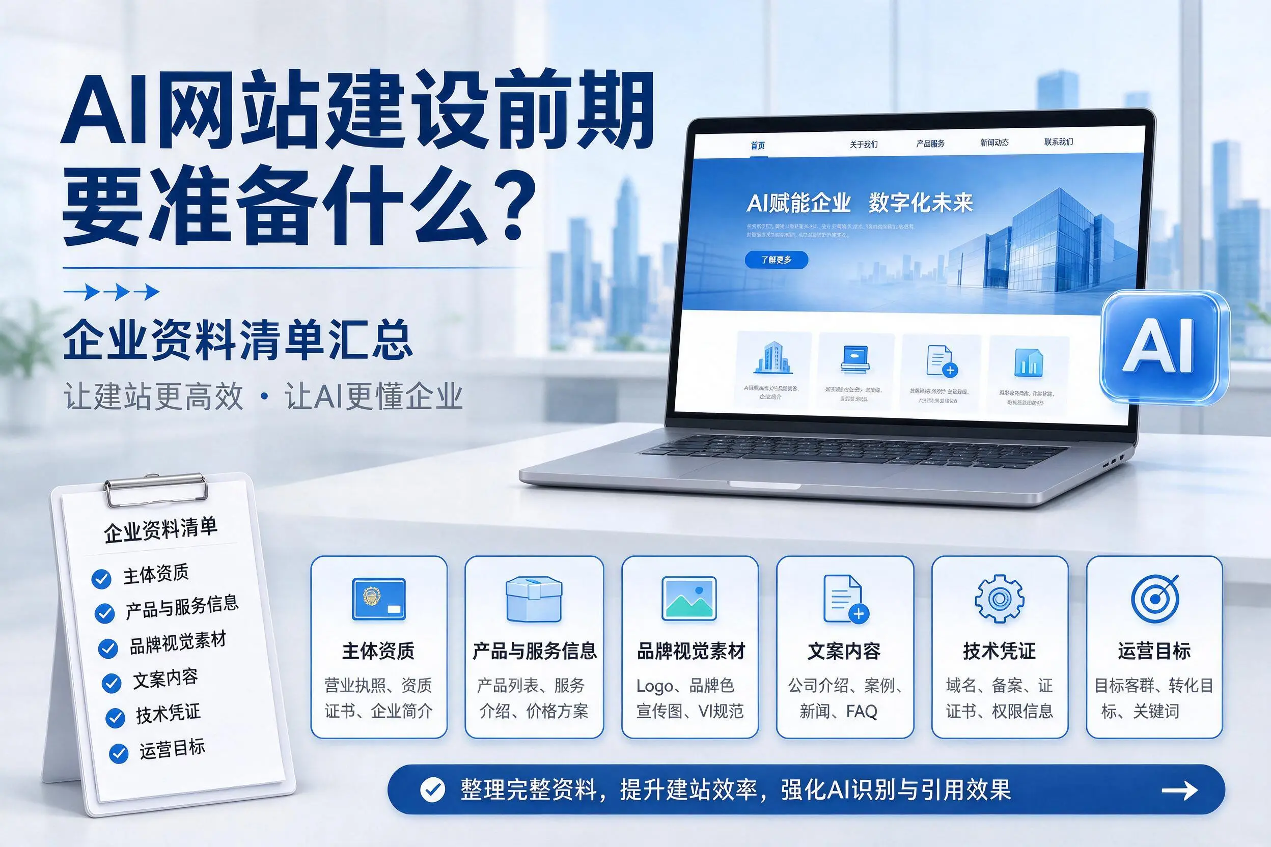 AI网站建设前期要准备什么?兰州企业资料清单汇总