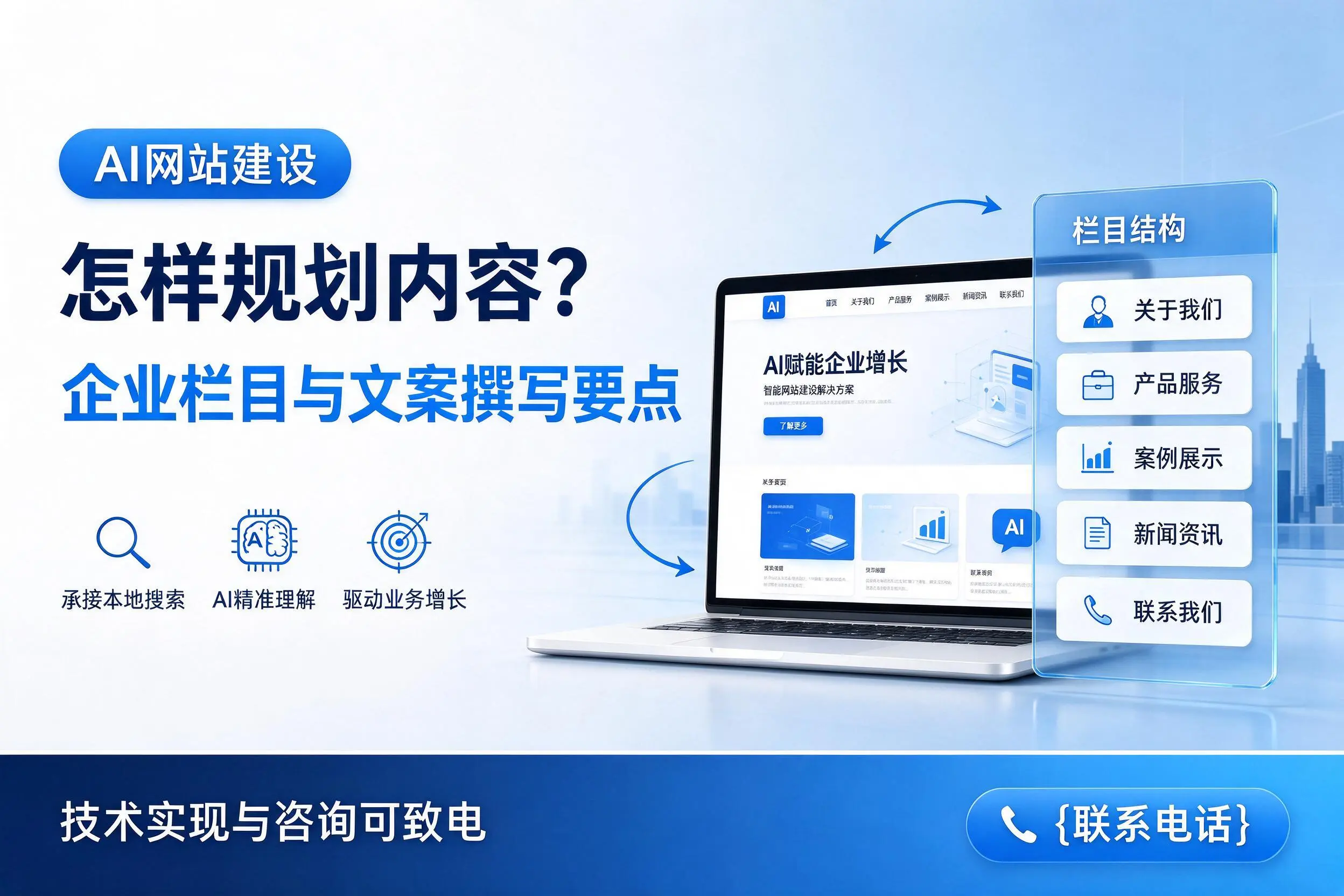 AI网站建设怎样规划内容?兰州企业栏目与文案撰写要点