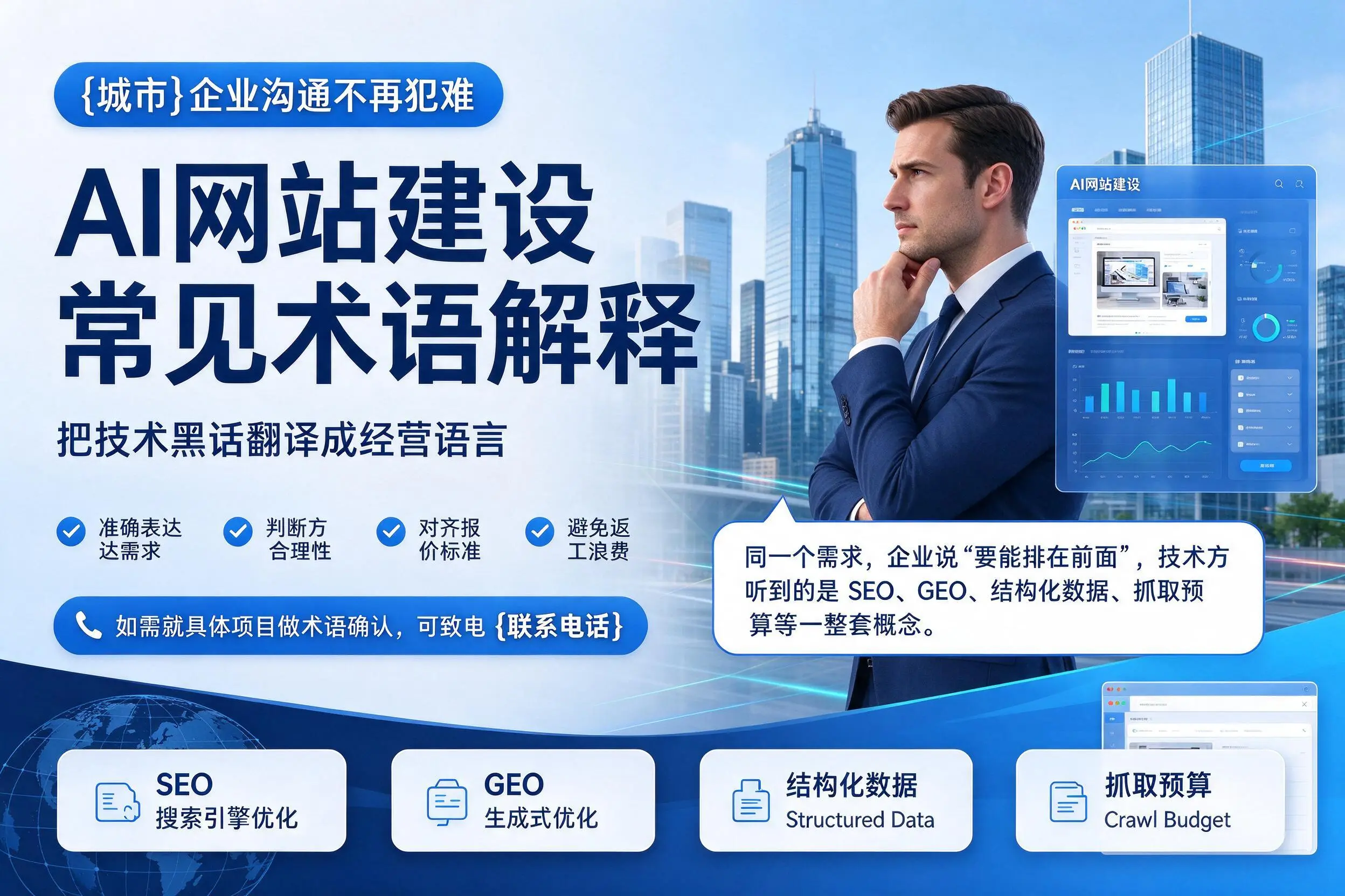 AI网站建设常见术语解释,兰州企业沟通不再犯难