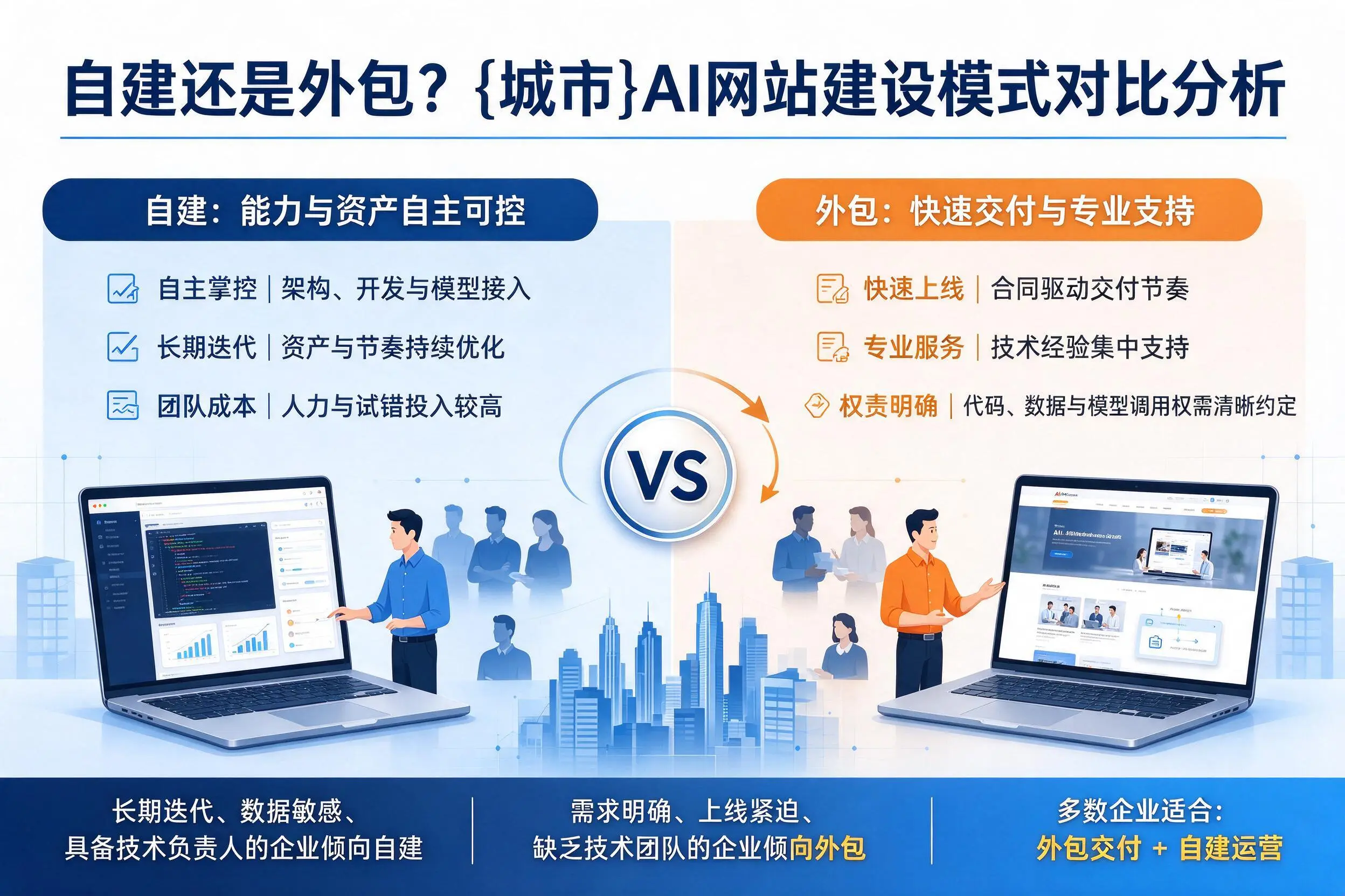 自建还是外包?兰州AI网站建设模式对比分析